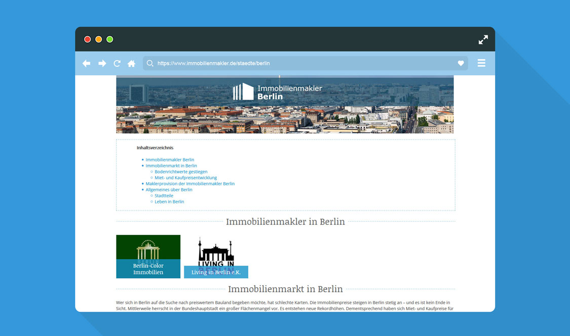 Beispiel Ihrer Eintragung in der jeweiligen Stadt